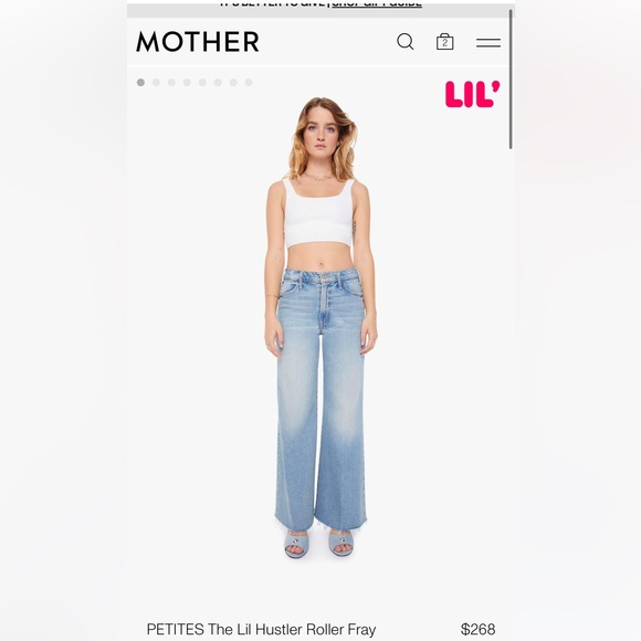 MOTHER Denim PETITES The Lil Hustler Roller Fray - Picture 1 of 10